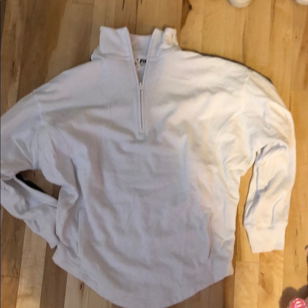 White quarter zip up hoodie